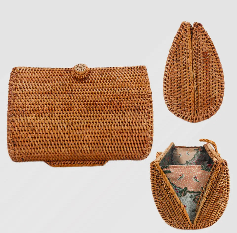 Bali Envelope Rattan Clutch